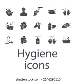 Hygiene icons set . Hygiene pack symbol vector elements for infographic web
