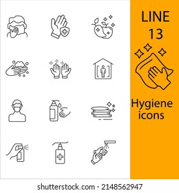 Hygiene icons set . Hygiene pack symbol vector elements for infographic web