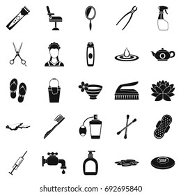 Hygiene icons set. Simple set of 25 hygiene vector icons for web isolated on white background