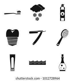 Hygiene icons set. Simple set of 9 hygiene vector icons for web isolated on white background