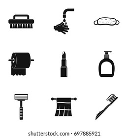 Hygiene icons set. Simple set of 9 hygiene vector icons for web isolated on white background