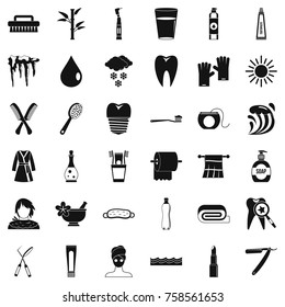 Hygiene icons set. Simple style of 36 hygiene vector icons for web isolated on white background