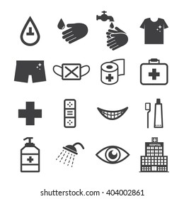 hygiene icons set vector.
