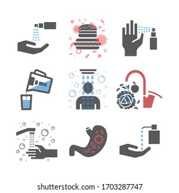 Hygiene icons set. Vector signs for web graphics.