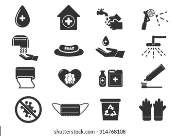 hygiene icons set . vector symbols