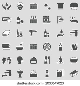 Iconos de higiene. Diseño de pegatinas. Ilustración vectorial.
