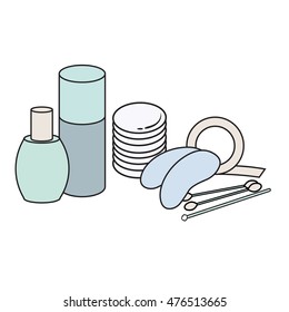hygiene icons. Vector Picture. lash extensions materials