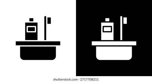 ícone do kit de higiene pictograma plano preto. Para design gráfico e web.
