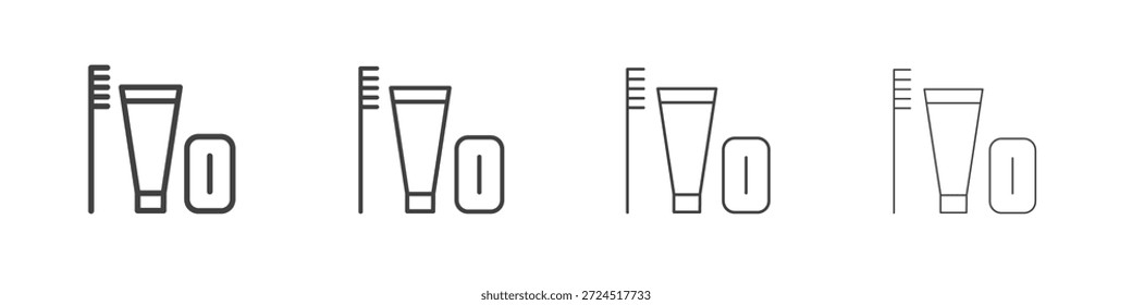 ícone do kit de higiene conceito Pictograma Linear. Ilustração de elemento simples.
