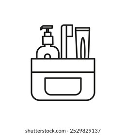 Hygiene kit icon flat line symbol set.