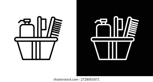 hygiene kit icon. Isolated object on a black and white background.
