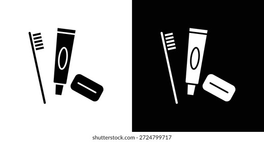 Hygiene-Kit Symbol Silhouette Vektor flache Illustration Design Pack.