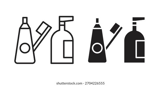 ícone do kit de higiene em traçado fino e estilo plano.