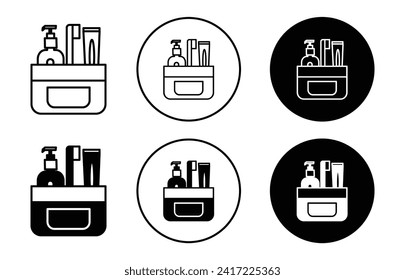 Hygienesymbol-Symbol-Symbolzeichensammlung in Weiß und Schwarz
