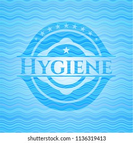 Hygiene light blue water badge.