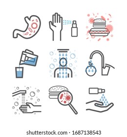 Hygiene line icons set. Vector signs for web graphics.