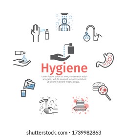 Hygiene line icons set. Vector signs for web graphics.