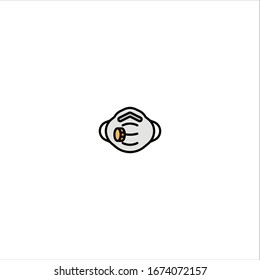 Hygiene mask icon illustration- Vector