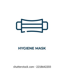Hygiene mask icon. Linear vector illustration. Outline hygiene mask icon vector. Thin line symbol for use on web and mobile apps, logo, print media.