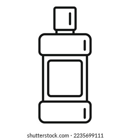 Hygiene mouthwash icon outline vector. Dental clean. Bottle product