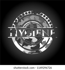 Hygiene on grey camo pattern