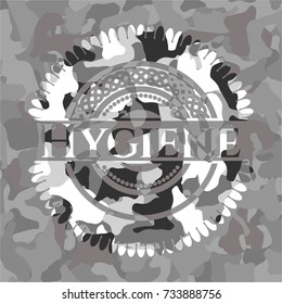 Hygiene on grey camo pattern