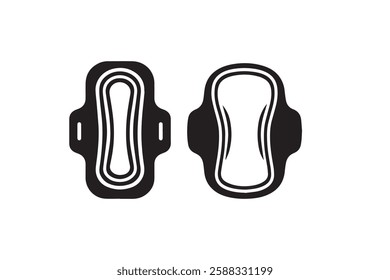 Hygiene Pad or Sanitary Pad icon vector silhouette isolated in white background