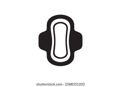 Hygiene Pad or Sanitary Pad icon vector silhouette isolated in white background