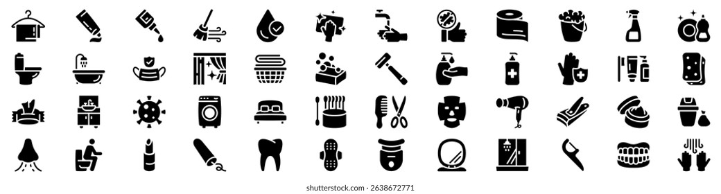 Hygiene and personal care icon. Silhouette style.