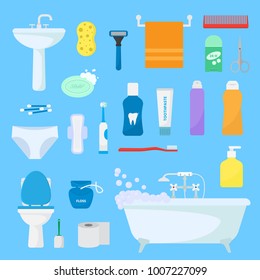 Segni E Disegni Accessori Bagno.Illustrazioni Immagini E Grafica Vettoriale Stock A Tema Hygiene Accessories Shutterstock