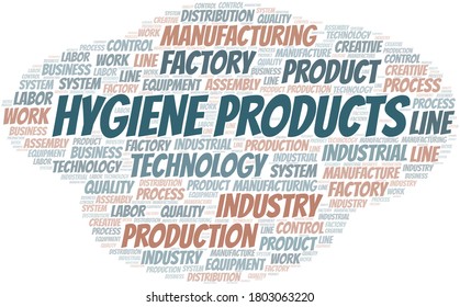 Hygiene Products word cloud create with text only.