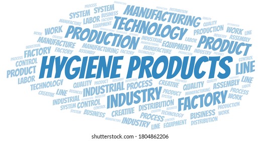 Hygiene Products word cloud create with text only.