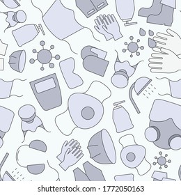 Hygiene protection - Vector color background (seamless pattern) of medical and sanitary safety for graphic design