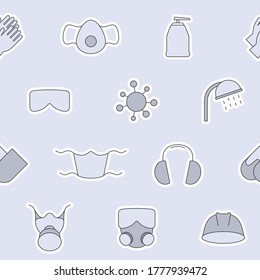 Hygiene protection - Vector color background (seamless pattern) of medical and sanitary safety for graphic design