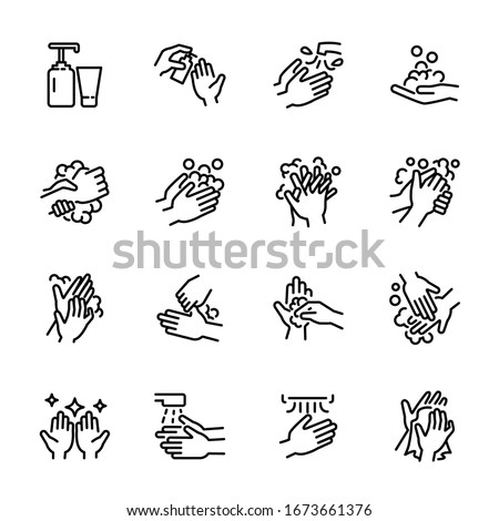 Hygiene related thin icon set 4, vector eps10.