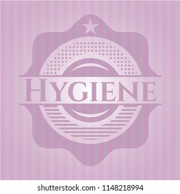 Hygiene retro style pink emblem