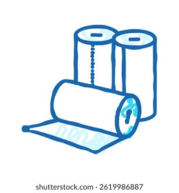 hygiene roll paper towel doodle icon sketch vector. hygiene roll paper towel sign. isolated symbol illustration