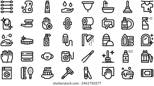 Hygiene Routine Icons collection is a vector illustration with editable stroke.