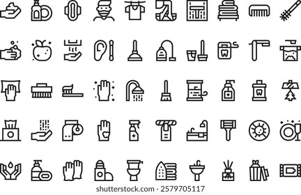 Hygiene routine icons High-Quality Vector Icons Collection with Editable Stroke. Ideal for Professional and Creative Projects