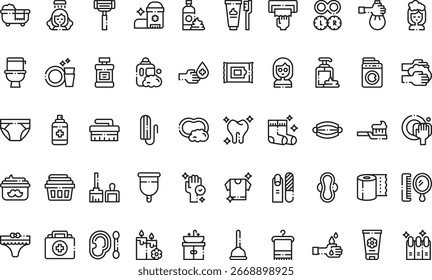 Hygiene routine icons High-Quality Vector Icons Collection with Editable Stroke. Ideal for Professional and Creative Projects