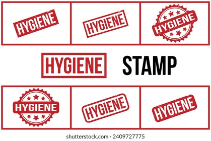 Hygiene Rubber Stamp Set Vector