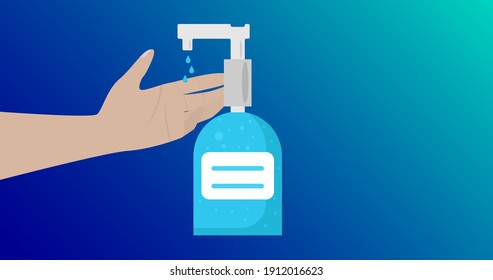 Hygiene rules blue banner vector illustration