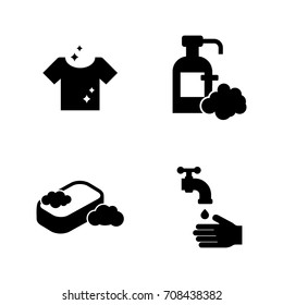 Hygiene. Simple Related Vector Icons Set for Video, Mobile Apps, Web Sites, Print Projects and Your Design. Black Flat Illustration on White Background.