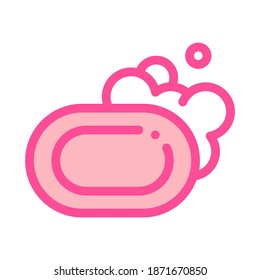 Hygiene Soap With Foam Icon Vector. Outline Hygiene Soap With Foam Sign. Isolated Contour Symbol Illustration