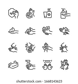 Hygiene thin line icon set 2, vector eps10.