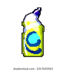 hygiène toilette nettoyant jeu pixel art rétro image vectorielle. un peu de nettoyeur hygiénique des toilettes. vieille illustration vintage
