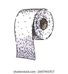 hygiene toilet paper roll hand drawn. soft absorbent, brand ecofriendly, recycled dispenser hygiene toilet paper roll vector sketch. isolated color illustration