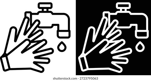 Versión de dos tonos de higiene en fondo blanco y negro