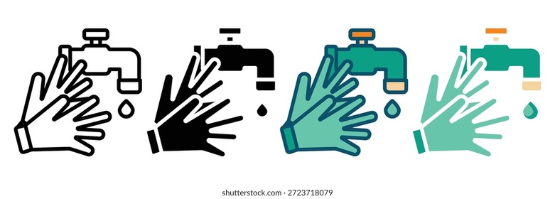 Icono de Web de higiene colección de estilo múltiple
