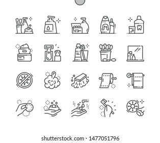 Hygiene Well-crafted Pixel Perfect Vector Thin Line Icons 30 2x Grid for Web Graphics and Apps. Simple Minimal Pictogram